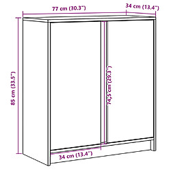 vidaXL Buffet avec LED blanc 77x34x85 cm bois d'ingénierie pas cher