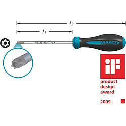 Hazet Tournevis HEXAnamic - Profil TORX « tamper résistant » - Taille: T 15 H - Longueur totale: 179 mm - 802-T15H