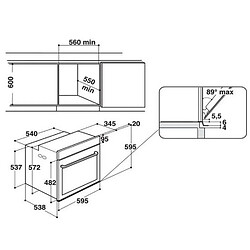 Four intégrable multifonction 73l 60cm a+ pyrolyse noir - W11OM14MS2P - WHIRLPOOL pas cher