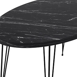 Avis Helloshop26 Table basse ovale - Noir/Marbre