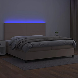 Avis vidaXL Sommier à lattes de lit avec matelas LED Cappuccino 200x200 cm