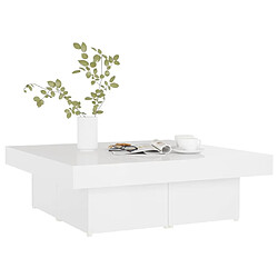 Avis Maison Chic Table basse,Table Console Table d'appoint, Table pour salon Blanc brillant 90x90x28 cm Aggloméré -MN30762