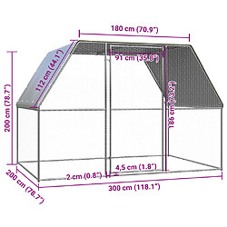 Avis vidaXL Poulailler d'extérieur 3x2x2 m Acier galvanisé