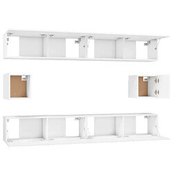 Acheter vidaXL Ensemble de meubles TV 6 pcs Blanc Bois d'ingénierie