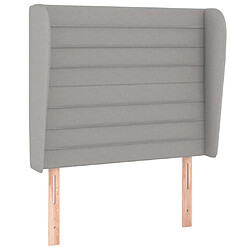 Maison Chic Tête de lit scandinave avec oreilles,meuble de chambre Gris clair 83x23x118/128 cm Tissu -MN66850