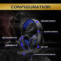 Avis GUPBOO Casque de jeu PC Casque filaire Cool LED avec micro, casque de jeu PC, casque, casque de jeu stéréo