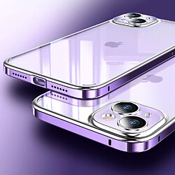 Coque en TPU + métal LUPHIE cadre poli, électroplaqué, anti-rayures pour votre iPhone 14 - violet