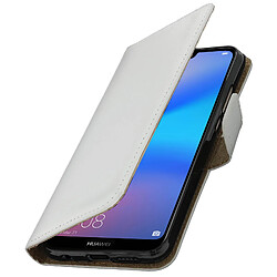 Avizar Étui Huawei P20 Lite Housse cuir portefeuille clapet coque silicone Blanc