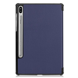 Avis Wewoo Étui en cuir à rabat horizontal texturé Custer avec support à trois rabats et fonction veille / réveil pour Galaxy Tab S6 bleu foncé