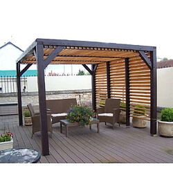 Pergola 12.20m² bois naturel - vt3436 - HABRITA