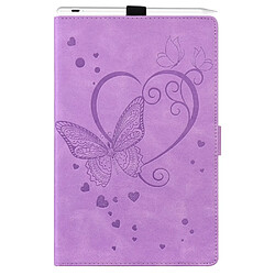 Etui en PU motif papillon avec support, porte-cartes et porte-stylo violet pour votre Samsung Galaxy Tab S7/Galaxy Tab S8