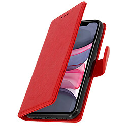 Avizar Étui Apple iPhone 11 Housse Intégrale Porte-cartes Fonction Support rouge