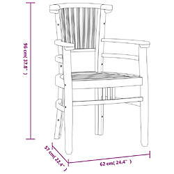 vidaXL Ensemble à manger de jardin 7 pcs Bois de teck solide pas cher