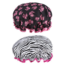 2 Pièces Imperméable Double Couche Bonnet De Douche Bain Cheveux Protection Adulte Bain Accs