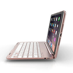 Acheter Wewoo F8SM + pour iPad mini 4 version ordinateur portable coloré rétro-éclairé en alliage d'aluminium Bluetooth clavier housse de protection or rose