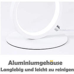 NETTLIFE Lampe de table LED Lampe de chevet à intensité variable Tactile Lampe de table design moderne Anneau décoratif en métal Lampe de bureau Cercle blanc Lampe de lecture en aluminium pas cher