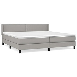 vidaXL Sommier à lattes de lit avec matelas Gris clair 200x200cm Tissu