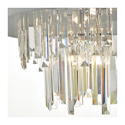 Luminaire Center Suspension Halle Cristal,gris 6 ampoules 41cm