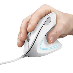 Souris ergonomique Trust Verto - 1600 dpi - 6 boutons - Blanc