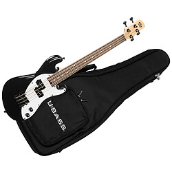 Solid Body U-Bass 4 cordes Black + housse Kala