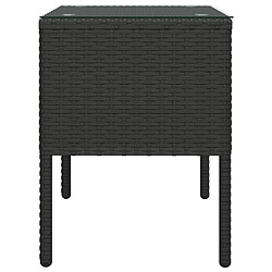 Acheter Maison Chic Table d'appoint | Table Basse noir 53x37x48 cm poly rotin et verre trempé -GKD13327