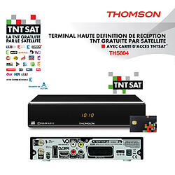 Récepteur Décodeur Satellite HD TNTSAT THOMSON THS804 + Carte TNTSAT - Enregistrement via USB, 12 V, chaînes gratuites ASTRA 19.2 E