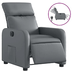 vidaXL Fauteuil inclinable électrique Gris Similicuir