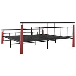 Acheter vidaXL Cadre de lit sans matelas métal bois de chêne massif 200x200 cm