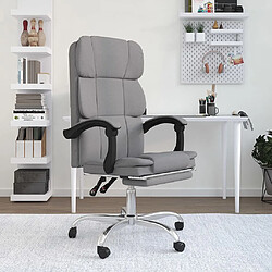 Maison Chic Fauteuil inclinable de bureau,Fauteuil luxe de relaxation Gris clair Tissu -MN22223