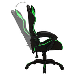 Acheter vidaXL Fauteuil de jeux vidéo avec LED RVB Vert et noir Similicuir