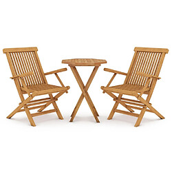 Maison Chic Ensemble de salle à manger de jardin 3 pcs,Table et chaises d'extérieur Bois de teck massif -GKD547863