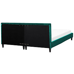 Beliani Lit double en velours vert foncé 180x200 cm FITOU pas cher