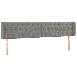 Avis Maison Chic Tête de lit scandinave à LED,meuble de chambre Gris clair 203x16x78/88 cm Velours -MN80572