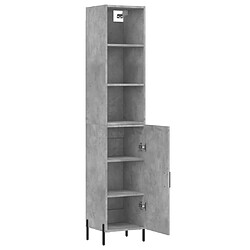 Avis vidaXL Buffet haut Gris béton 34,5x34x180 cm Bois d'ingénierie