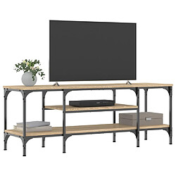 Avis Maison Chic Meuble TV scandinave - Banc TV pour salon chêne sonoma 121x35x45 cm bois d'ingénierie et fer -MN42120