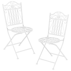 Set de Bistrot Biella pour Jardin Métal Blanc [en.casa]