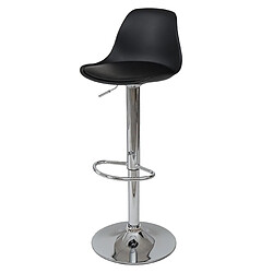 Decoshop26 2x tabourets de bar tabouret de comptoir pivotant en synthétique noir base et cadre en acier chromé 04_0000489