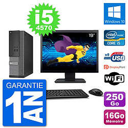 PC Dell 3020 SFF Ecran 19" i5-4570 RAM 16Go Disque 250Go Windows 10 Wifi - Occasion