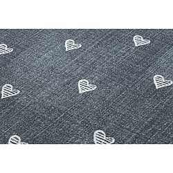 Acheter RUGSX Moquette pour enfants HEARTS Jeans, vintage cœurs - gris 150x300 cm