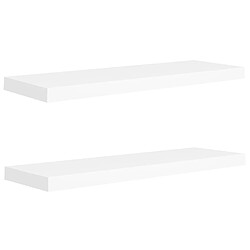 vidaXL Étagères murales flottantes 2 pcs blanc 80x23,5x3,8 cm MDF