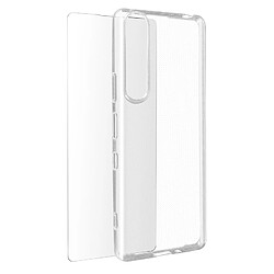 Avizar Coque Sony Xperia 1 III Souple et Film Verre Trempé 9H transparent