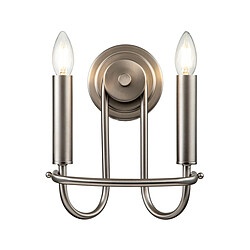 Elstead Lighting Applique murale bougie à 2 lumières, nickel brossé