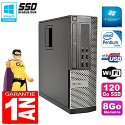 PC DELL 990 SFF Intel G840 Ram 8Go Disque 120Go SSD Graveur Wifi W7 - Occasion