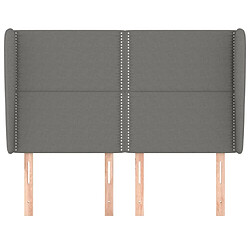 Avis Maison Chic Tête de lit scandinave avec oreilles,meuble de chambre Gris foncé 147x23x118/128 cm Tissu -MN70176