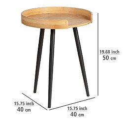 WENKO Table d'appoint ronde avec 4 pieds en métal Loft - Noir et bois