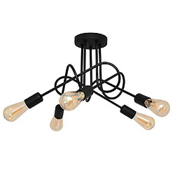 Lumière Plafonnier Semi-Encastré Multi Bras Noir 50cm