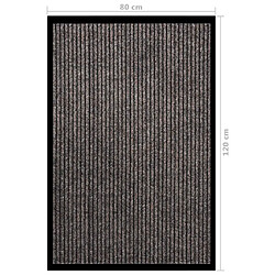 vidaXL Paillasson rayé Beige 80x120 cm pas cher