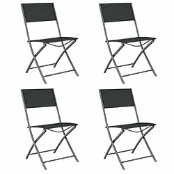 Acheter Salle à manger de jardin 5 pcs,Table et chaise à dîner Gris et noir -MN48484