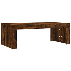 Maison Chic Table basse,Table Console Table d'appoint, Table pour salon chêne fumé 102x50x36 cm bois d'ingénierie -MN29505