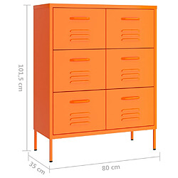 vidaXL Armoire à tiroirs Orange 80x35x101,5 cm Acier pas cher